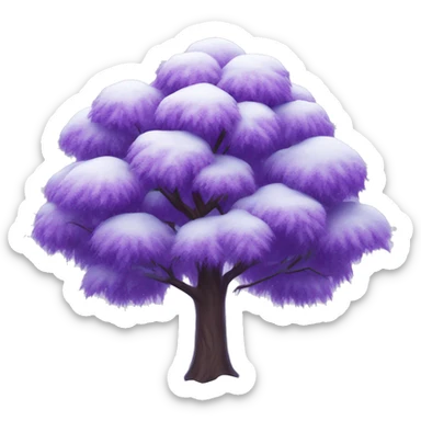 Beautiful purple tree in winter snow  sticker
