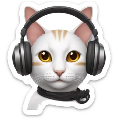 Cat wearing beats headphones sticker