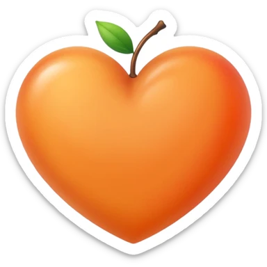 heart emoji of appricot color sticker