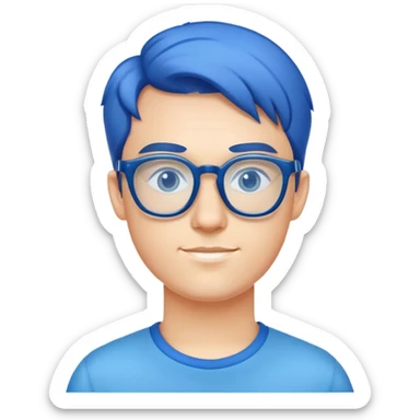 geek with blue glasses close up sticker