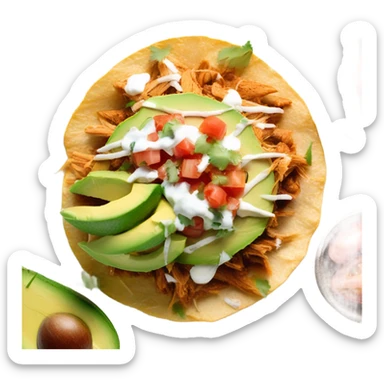 Shredded Chicken tinga tostada sticker