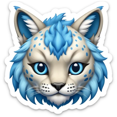 A blue fantasy-lynx-fakemon-creature-hybrid sticker