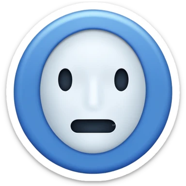 Blue circle with irregularities on it on it is boundaries and it should have a white tick no face sticker