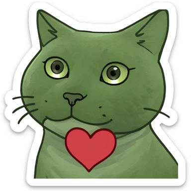 cat heart sticker