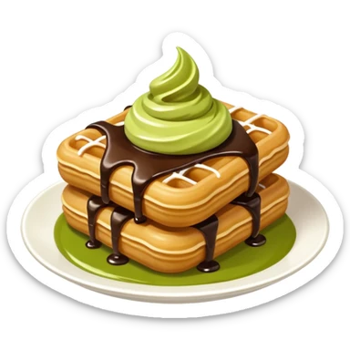 mini churros chocolate and matcha topping sauce sticker