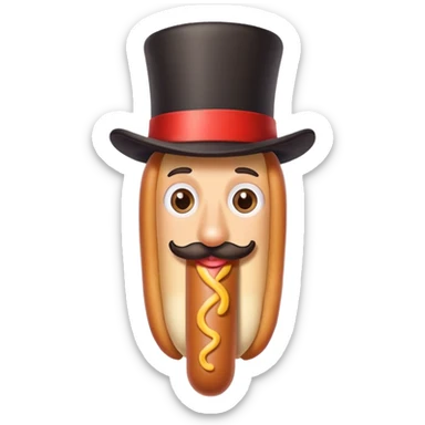 Hot dog man with a top hat  sticker