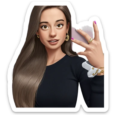 girl with phone and jewelry sticker