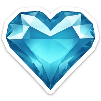 Light blue diamond heart  sticker