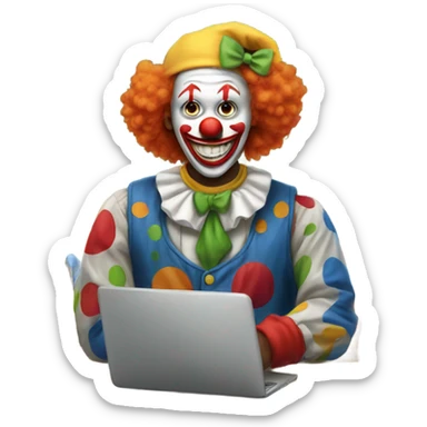 Clowns working at a school  sticker