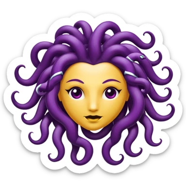 Hazme una medusa con piel de uva morada sticker