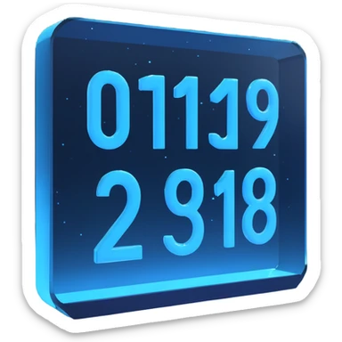 3D calendar, futuristic, glassy material, glowing date numbers, floating in space sticker