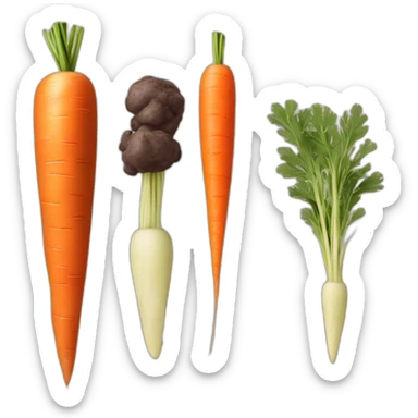Carrots Artichoke Lentils Dark chocolate sticker