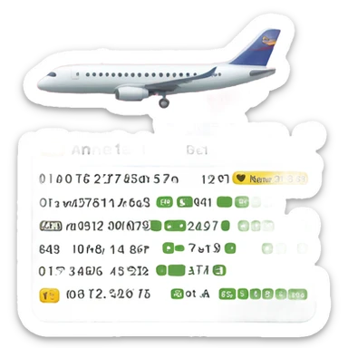 airline ticket sticker