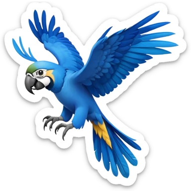 uma arara azul voando sticker