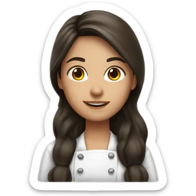 a brunette girl cooking  sticker