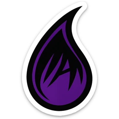 emo teardrop, black and purple sticker