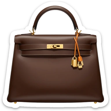 hermes kelly deep chocolate brown color bag sticker