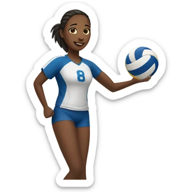 Girl playing volleyball sticker