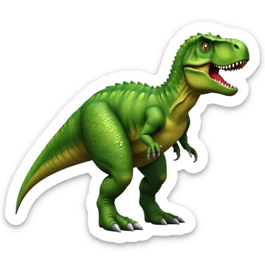green t-rex dinosaur sticker