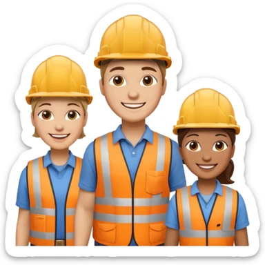Happy Construction workers sticker