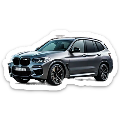 BMW x3m in donington grey metallic color with red salon sticker