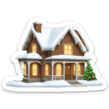 Christmas style house  sticker