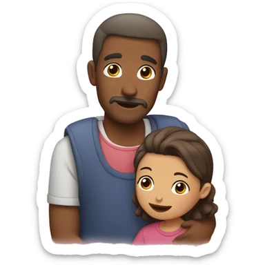 papa abraza a hijo sticker