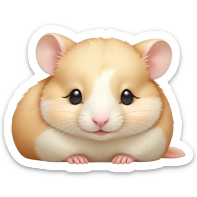 Meme-Worthy Cute Sleeping Cream Hamster Portrait Emoji, Head resting peacefully with a contented smile, showcasing a delightfully compact build and a luxuriously soft cream coat, eyes shut in a serene nap, Simplified yet hilariously adorable features, highly detailed, glowing with a soft, drowsy light, high shine, relaxed and utterly lovable, stylized with an air of playful laziness, bright and heartwarming, soft glowing outline, capturing the essence of a comically sleepy hamster, so meme-worthy it feels like it could instantly become the next viral sensation of adorable slumber! sticker