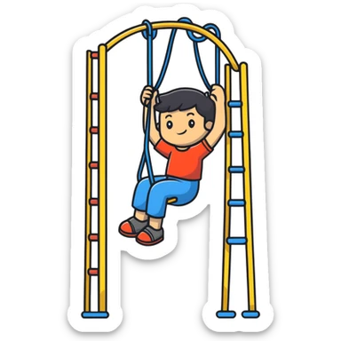 person climbing on a jungle gym sticker