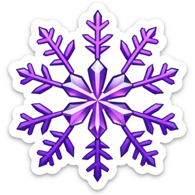 Purple snowflake sticker