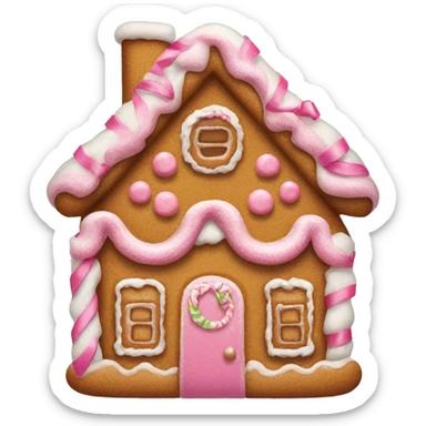 Gingerbread house with a pink bow  sticker