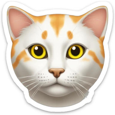 Orange and back cat with yellow eyes and green pupils sticker