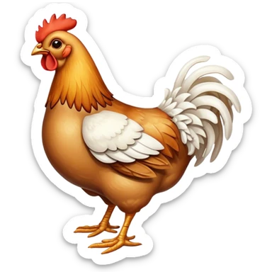 Roasted chicken  from the oven with white poultry frills decoration on its feet sticker