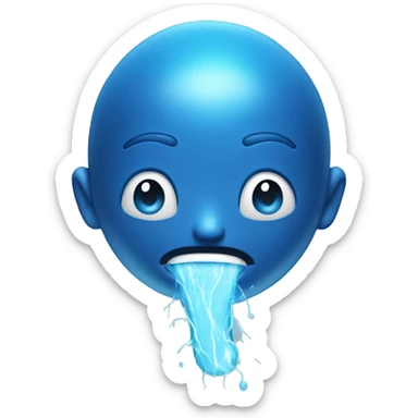 blue electro wate Pumping emojie sticker