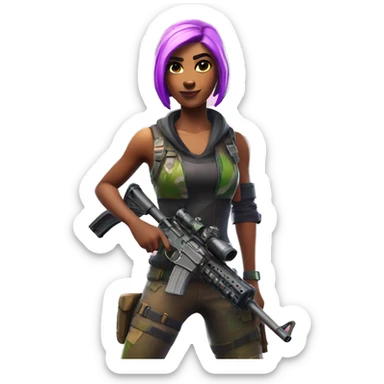 Fortnite Aura skin with sniper  sticker
