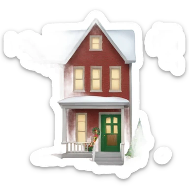 townhome decorated for Christmas sticker