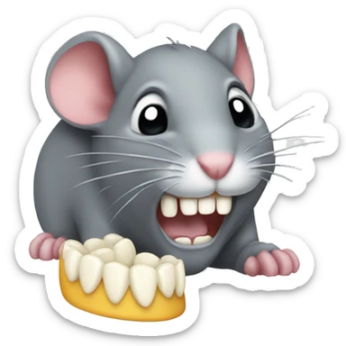 a mouse with a tooth sticker