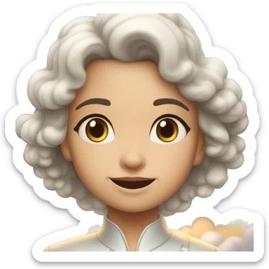 Un ángel niña acostado en una nube feliz moviéndose  sticker