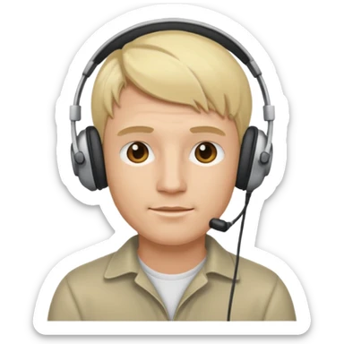 blonde man wearing headphones sticker