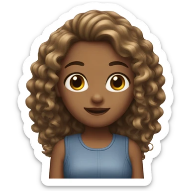 two girls with curly and straight hair sticker