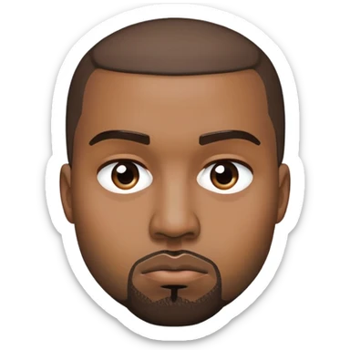 face inspired by Kanye West, neutral expression sticker