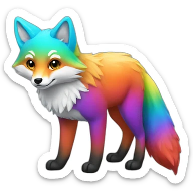 Rainbow fox sticker