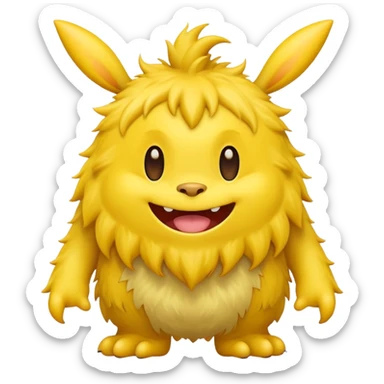 yellow happy little labubu monster  sticker