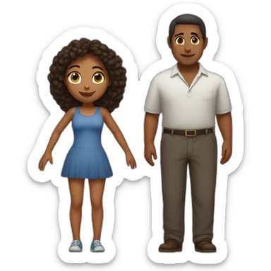 Giant girl with a tiny man sticker