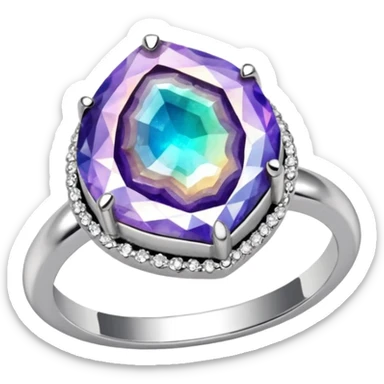 crystal geode ring sticker