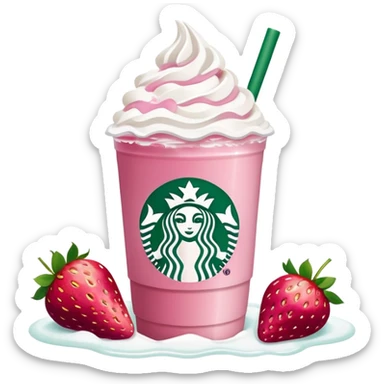 Starbucks drink that is pink with strawberries  sticker