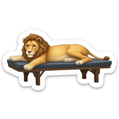 supine lion sticker