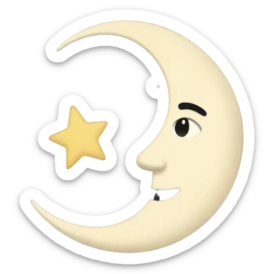 Vintage moon with stars sticker