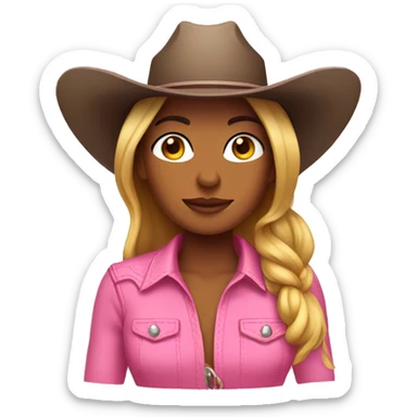 Pink cowgirl sticker