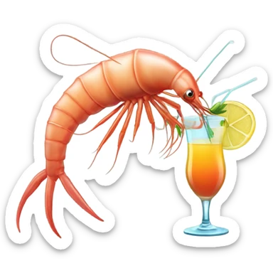 Manta shrimp with a cocktail sticker